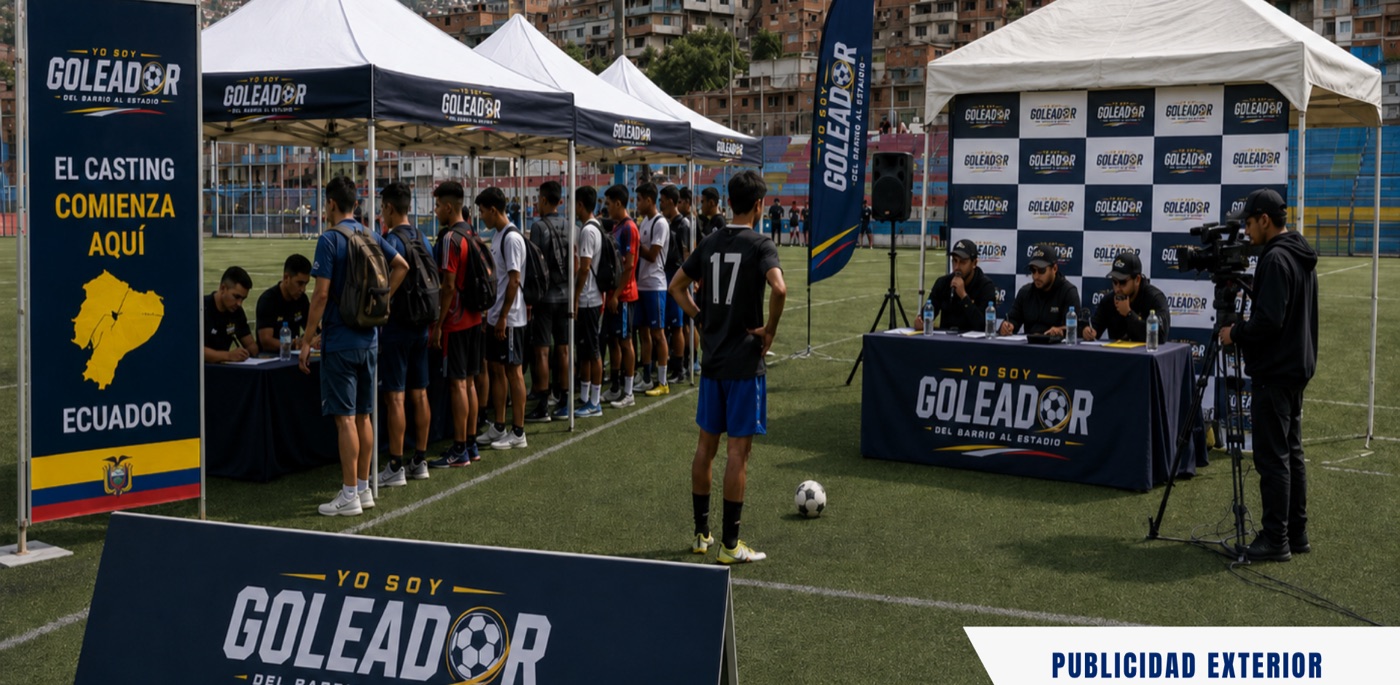 Publicidad exterior en los castings de Yo Soy Goleador